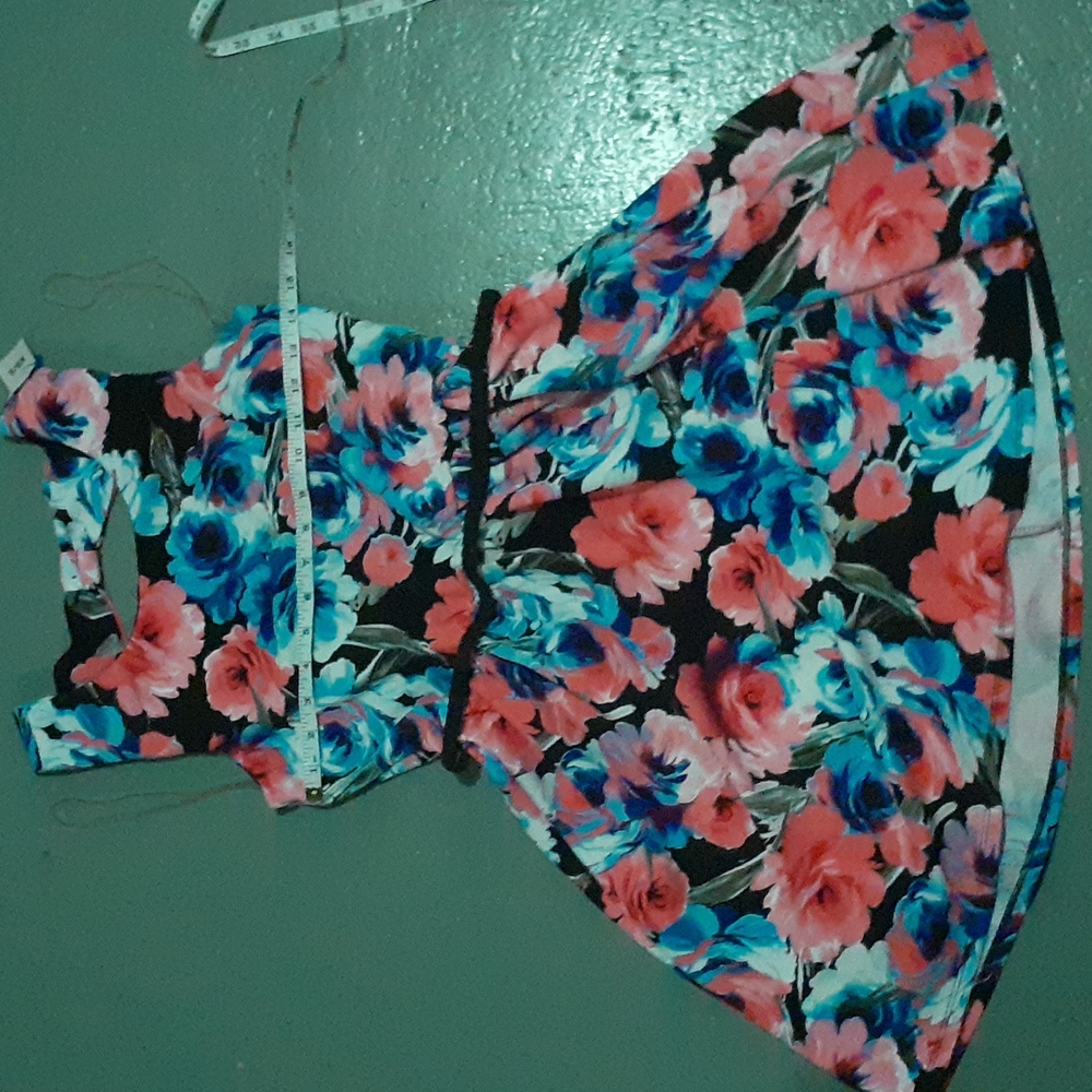 Floral, Lily Rose, Blue and Pink Dress